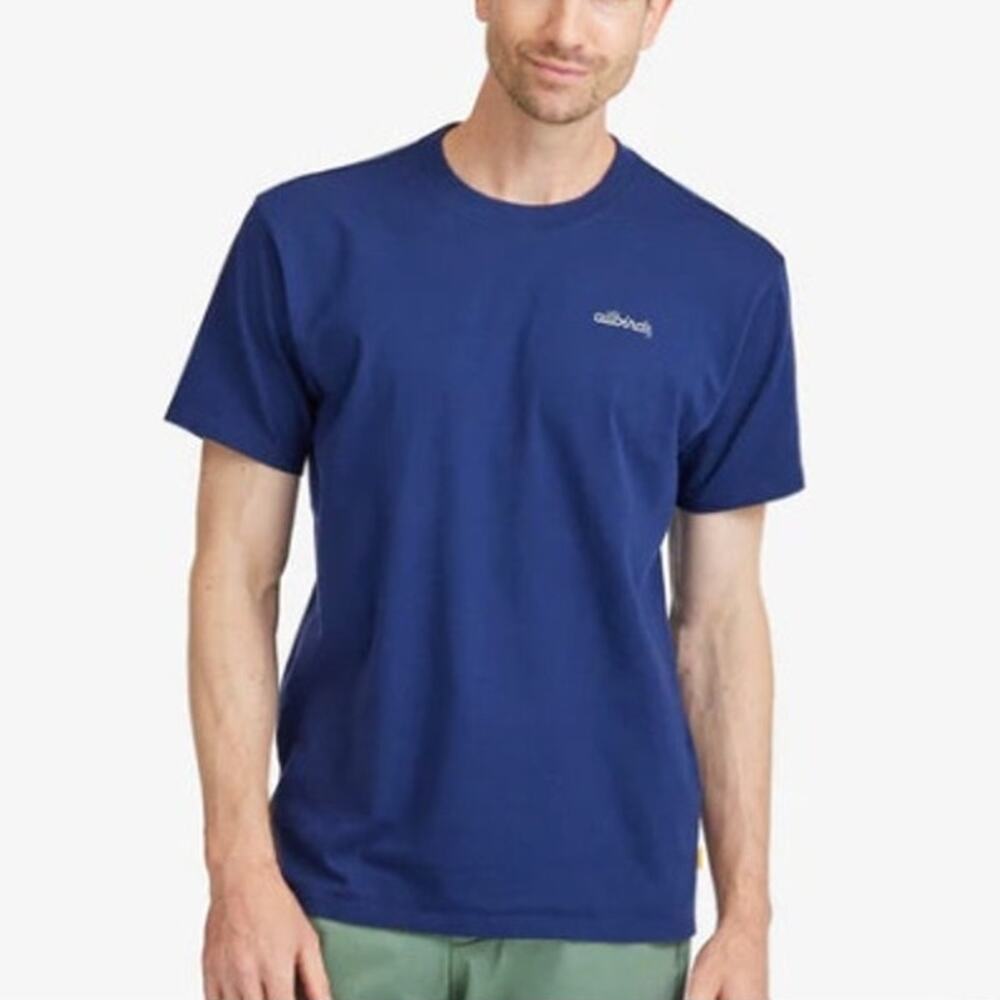 Allbirds NWT Men's Deep Navy Blue All Good Cotton Logo T-Shirt Size S